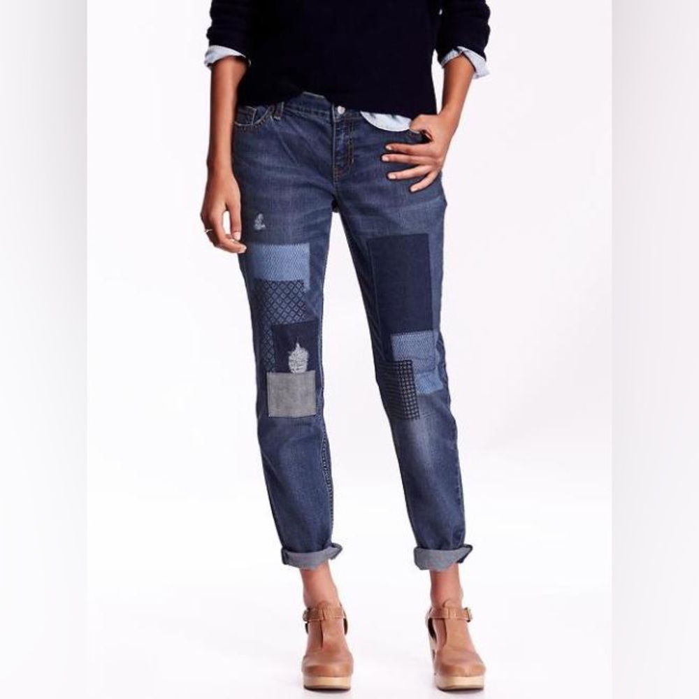 Old Navy Boyfriend Skinny Patchwork Jeans